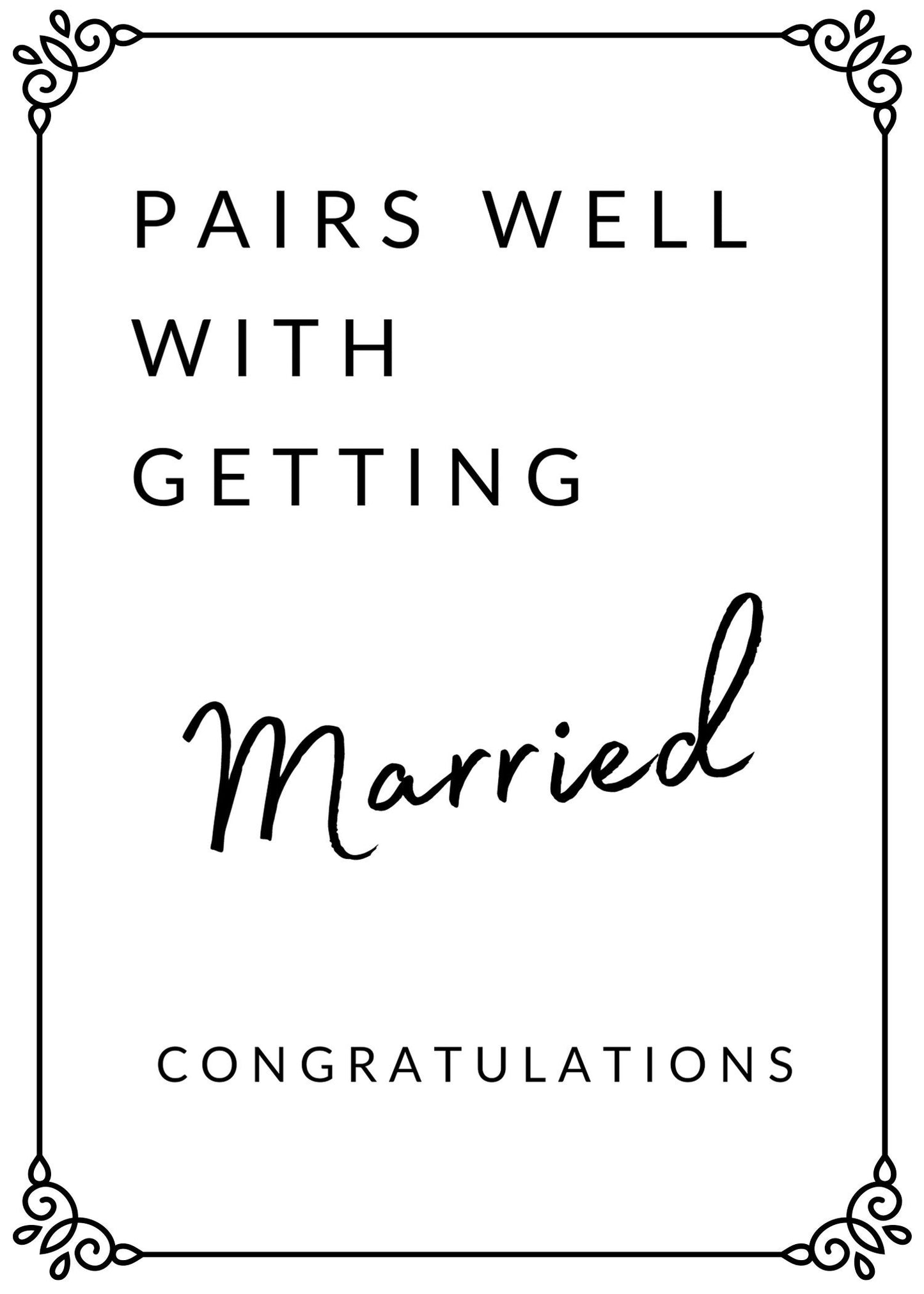 Wedding Wine Label, Pairs well with getting Married, Engagement Gift for Couples, Gift for her, Bride Gift from Kanwish Designs