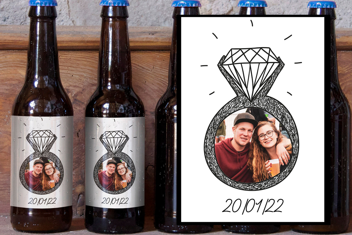 6 x Save the Date Engaged beer labels | Engagement beer Label Gift | custom beer label | beer label gift | Beer label engagement gift