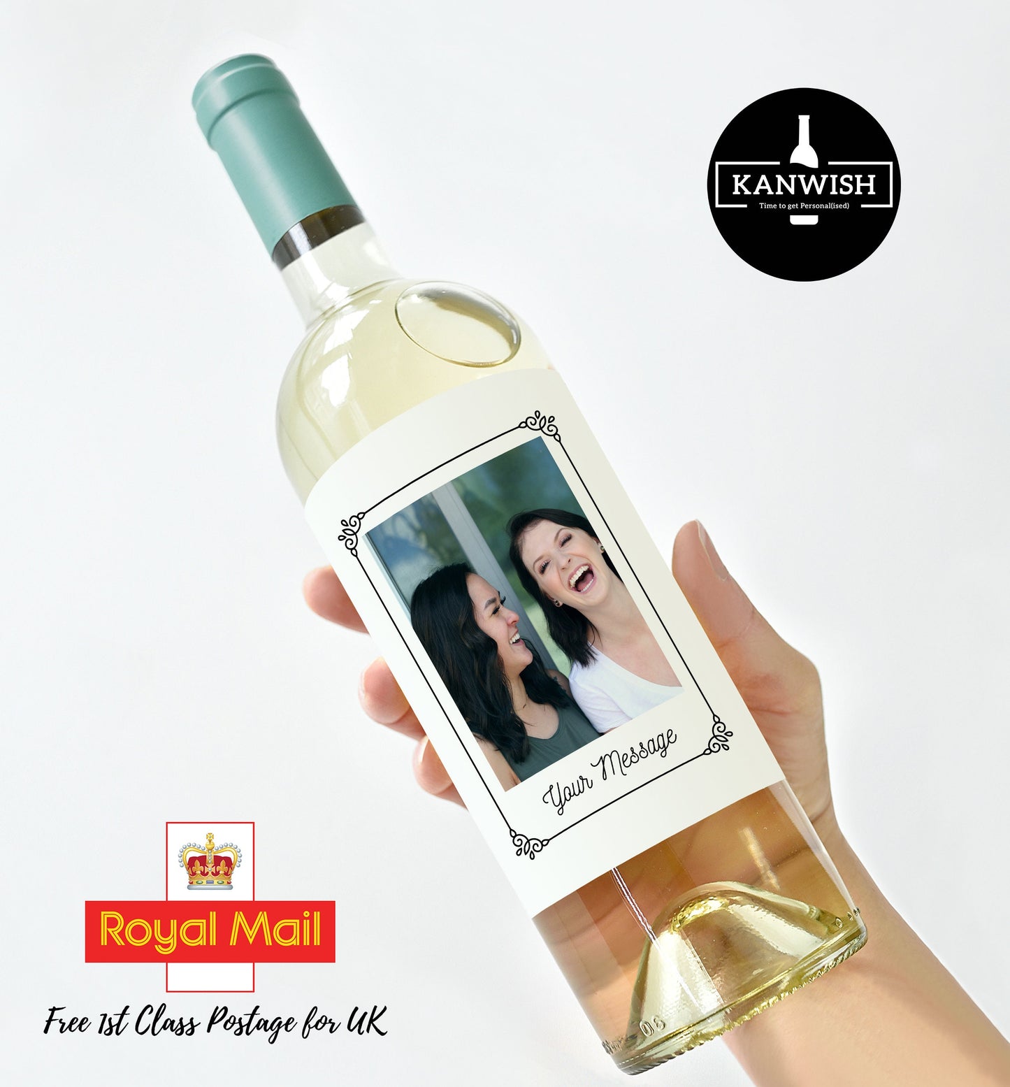 Custom photo wine bottle label gift | Perfect for birthday gift | Thank you | Wedding wine label | 18th | 21st| 40th | 50th | 60th