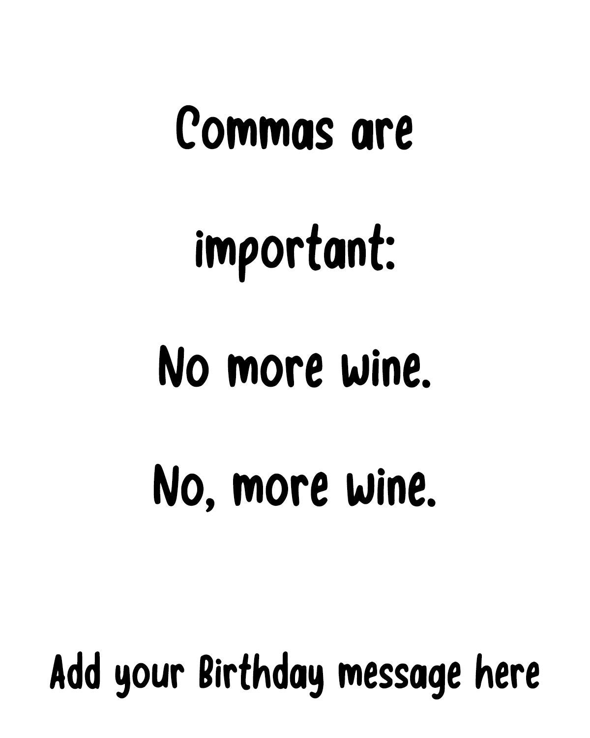 Comma Humorous, rude and Edgy Wine Label sticker for Birthday | Ideal for brother or sister | best friend sibling wine gift for mum or dad