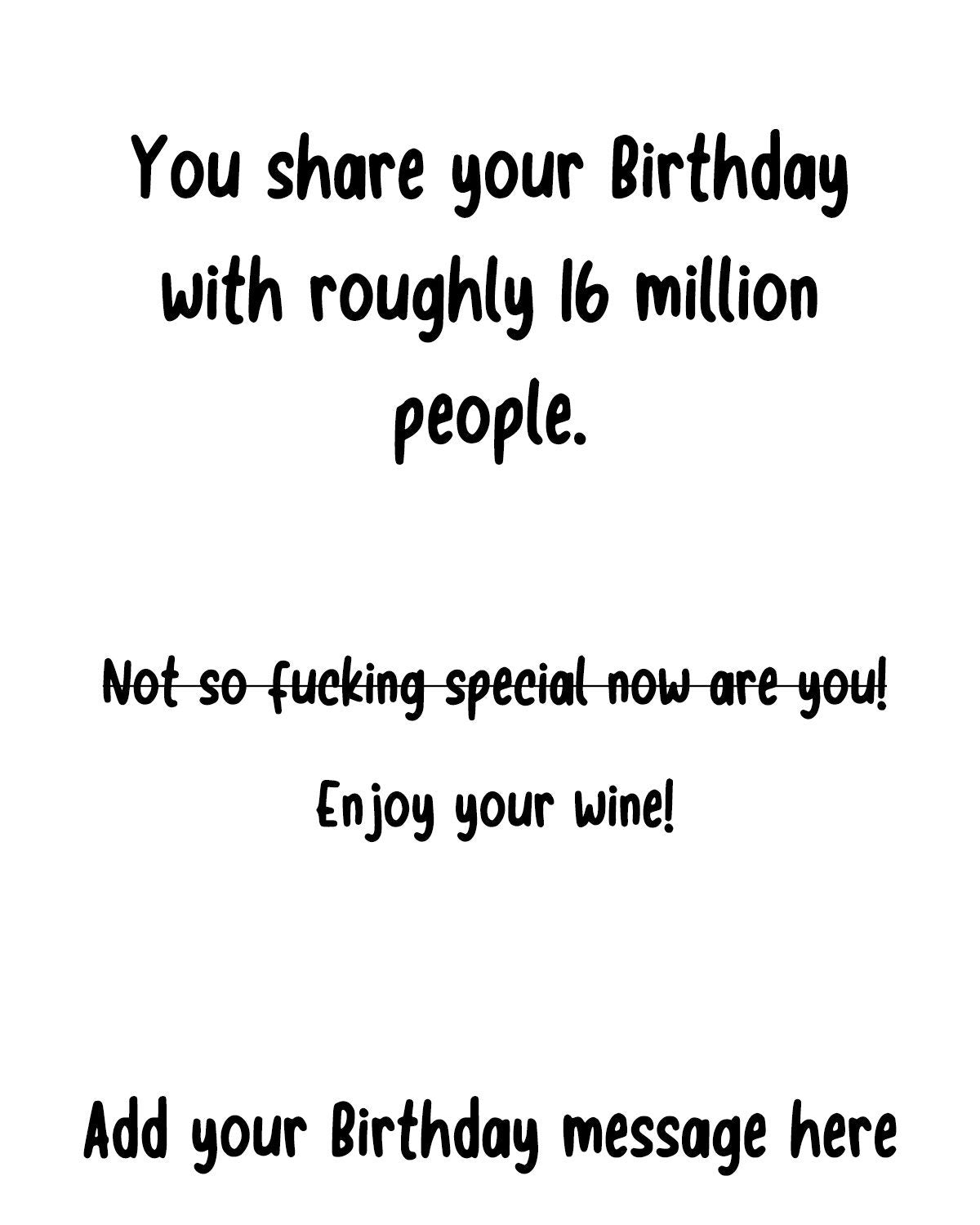 sarky humorous, rude and Edgy custom Wine Label sticker for Birthday | wine gift for brother, sister or best friend | sarcastic wine label