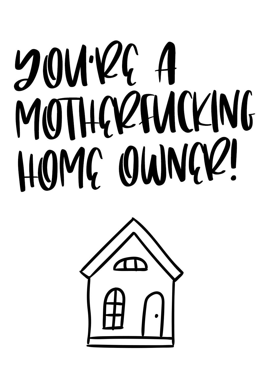 You're a motherfucking home owner! House Warming Wine Label Gift from Kanwish Designs