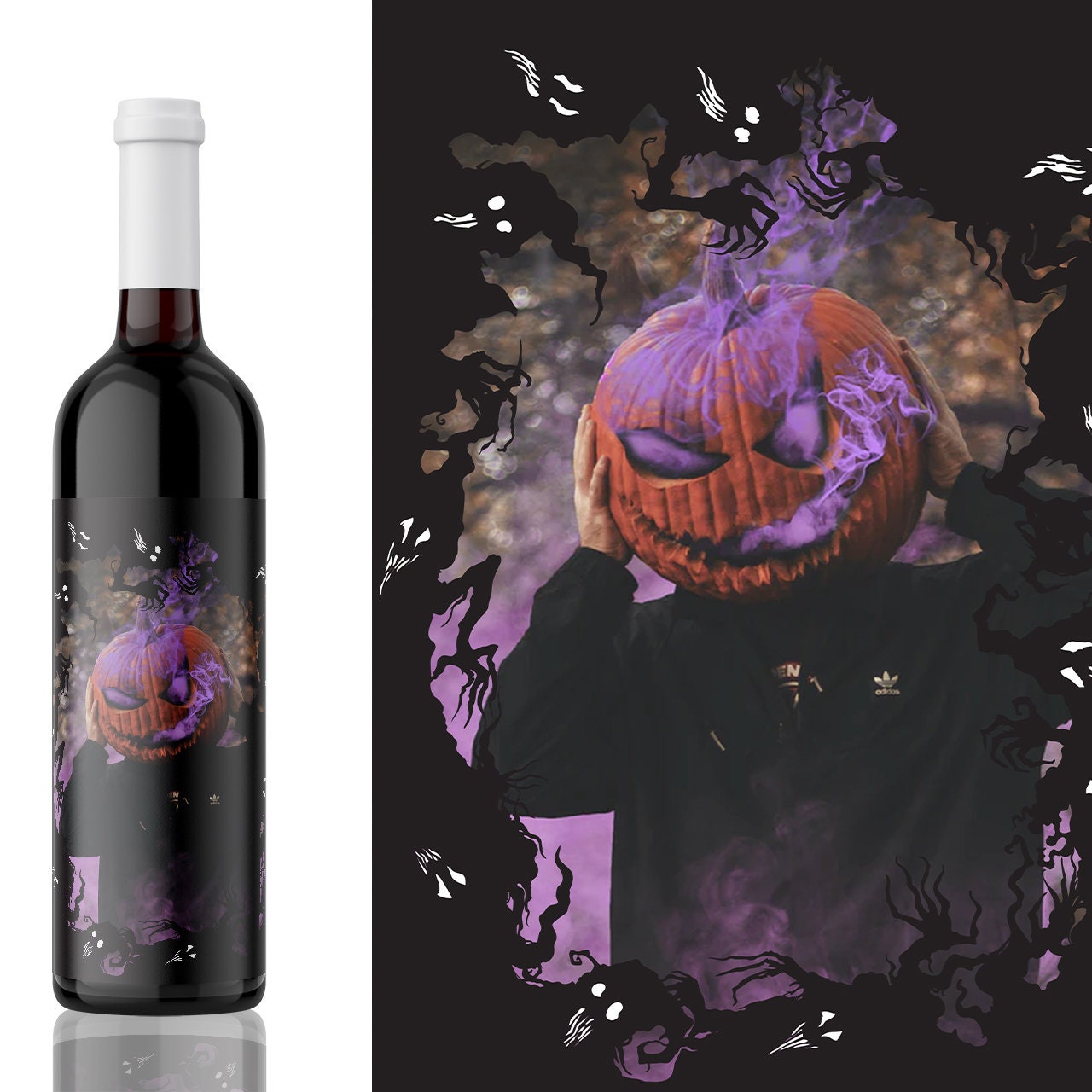 Photo Halloween Wine Label from Kanwish Designs