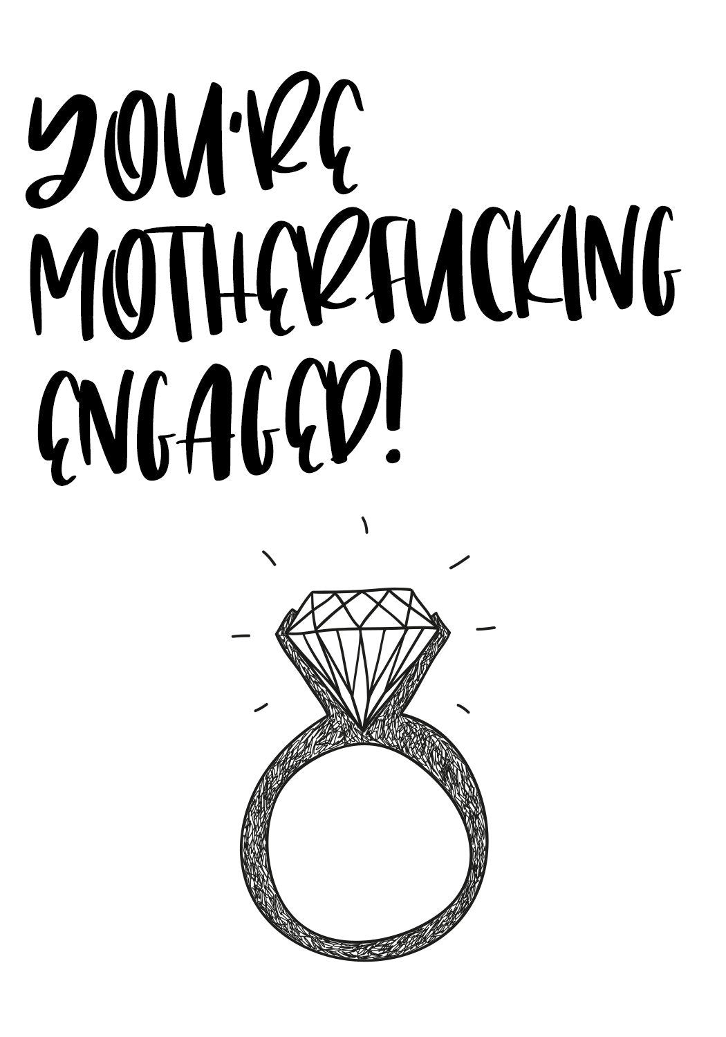 You're a motherfucking Engaged! Engagement Wine Label Gift from Kanwish Designs