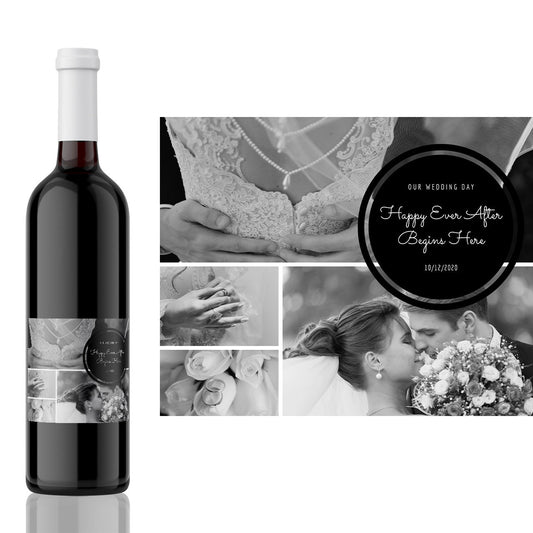 Wedding Photo Wine Label Gift - Celebrate your big day with a lasting memento from Kanwish Designs