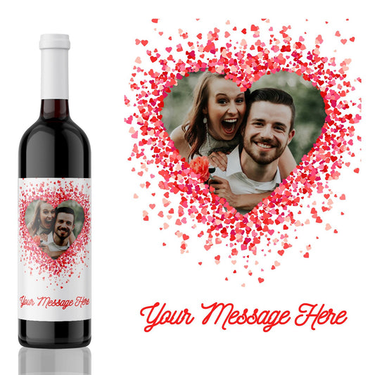 Valentines Day Heart Photo wine label |  Valentines Day Wine for her | Valentines Day Wine for him | Wine label Valentines Day