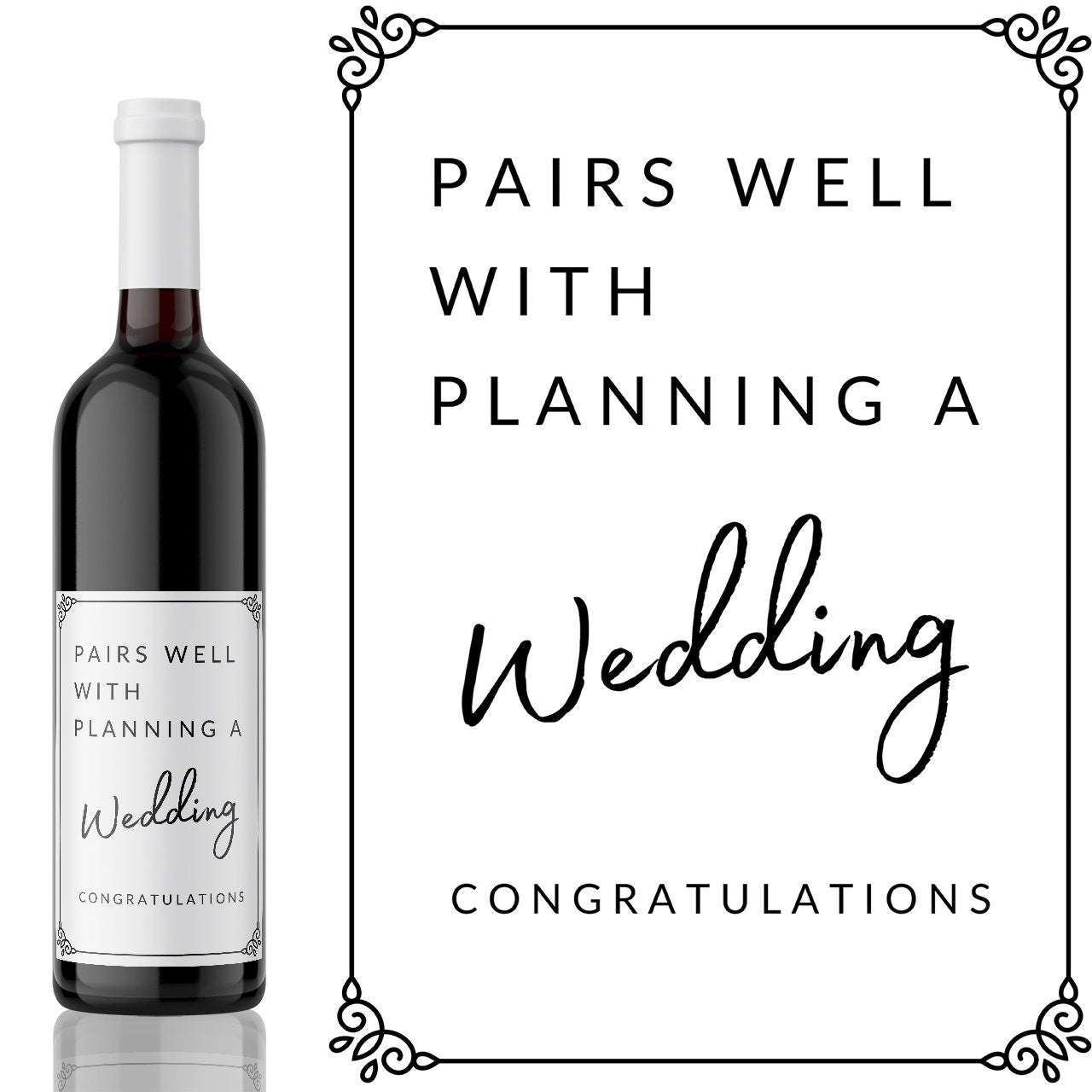 Pairs well with a Wedding Wine Label - add you own custom message from Kanwish Designs