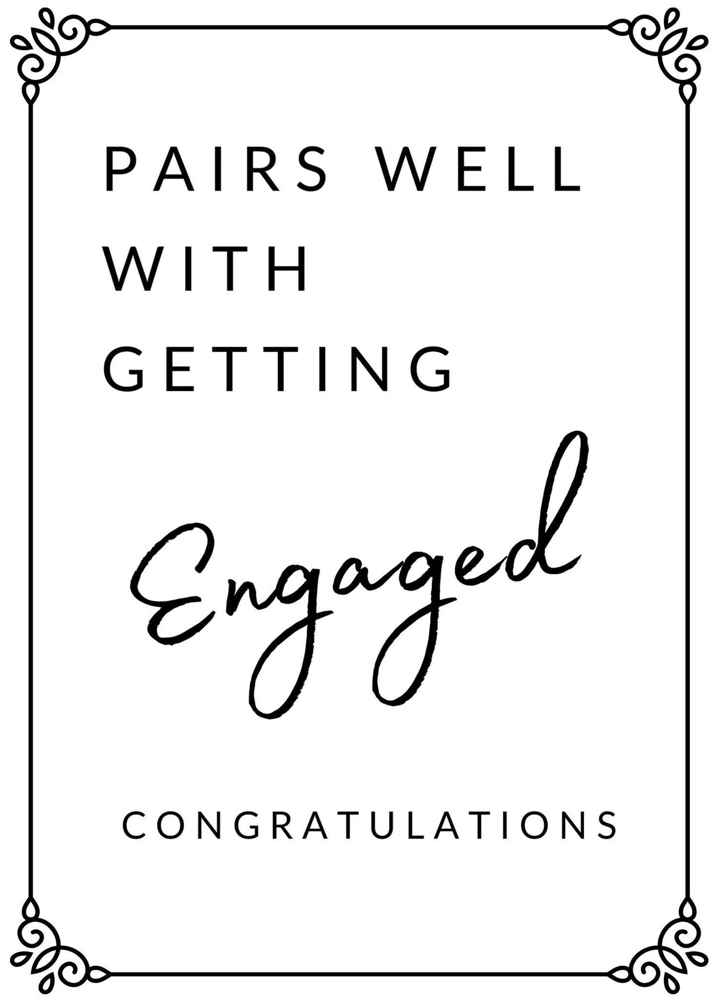 Pairs well with Getting Engaged Wine Label - add you own custom message from Kanwish Designs