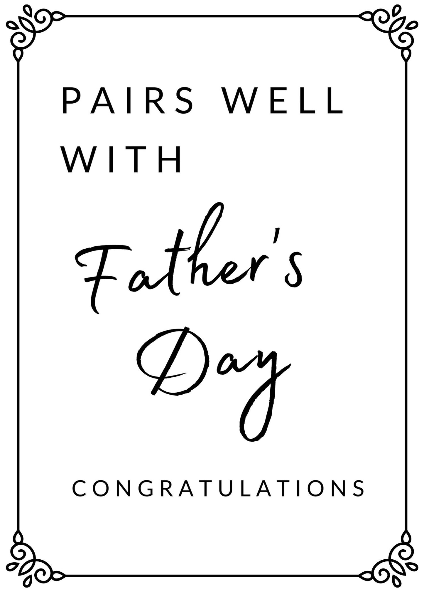 Pairs well with Father's Day custom Wine Label | Father's Day gift | Gift for Stepfather | Adopted Father Gift | personalised wine label