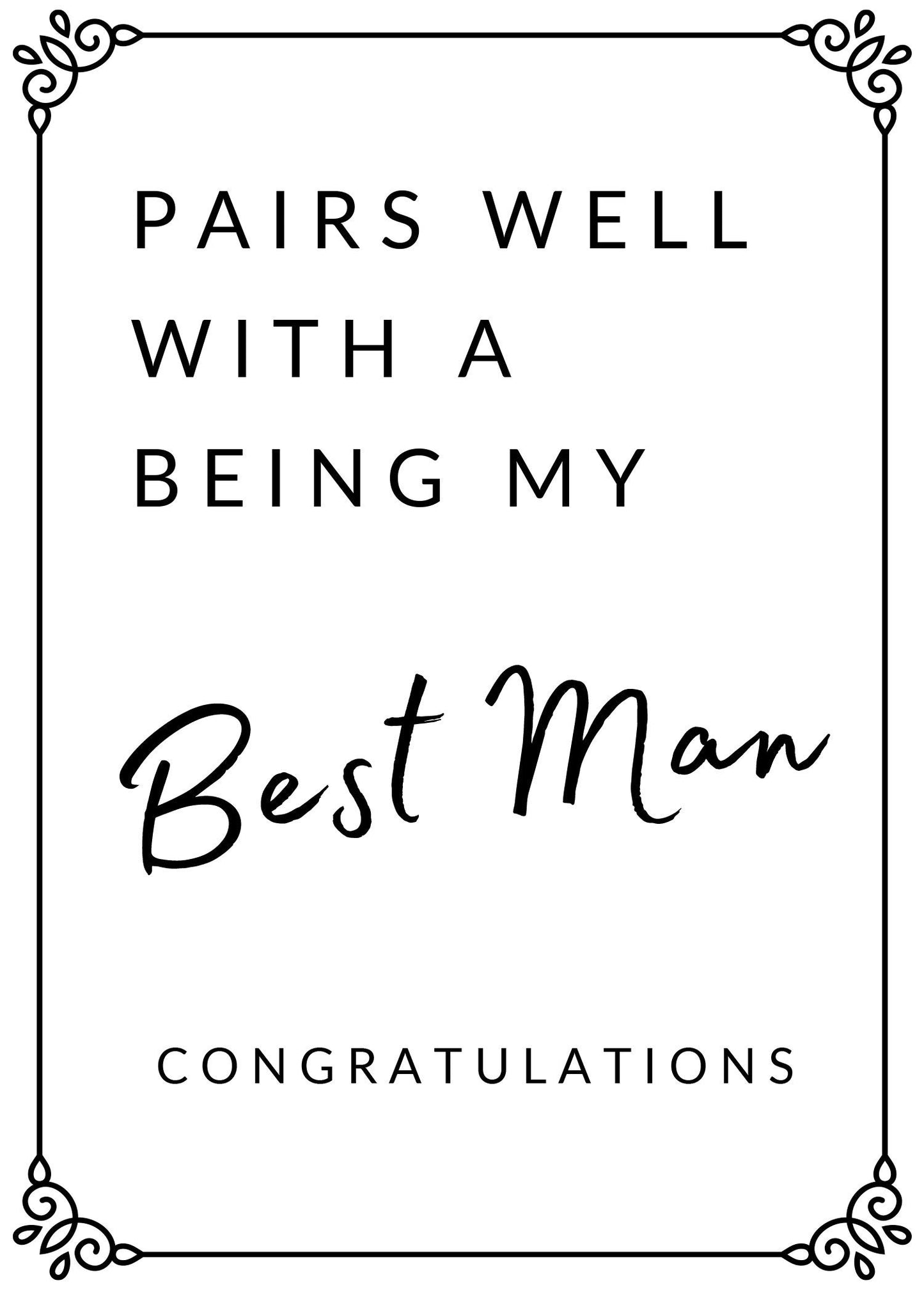 Pairs well with Being my Best Man Wine Label - add you own custom message from Kanwish Designs