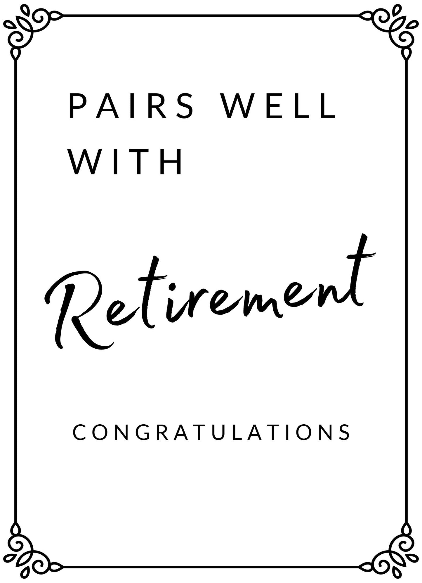 Pairs well with Retirement Wine Label | retirement gift for men | retirement gift for Woman - add a custom message from Kanwish Designs