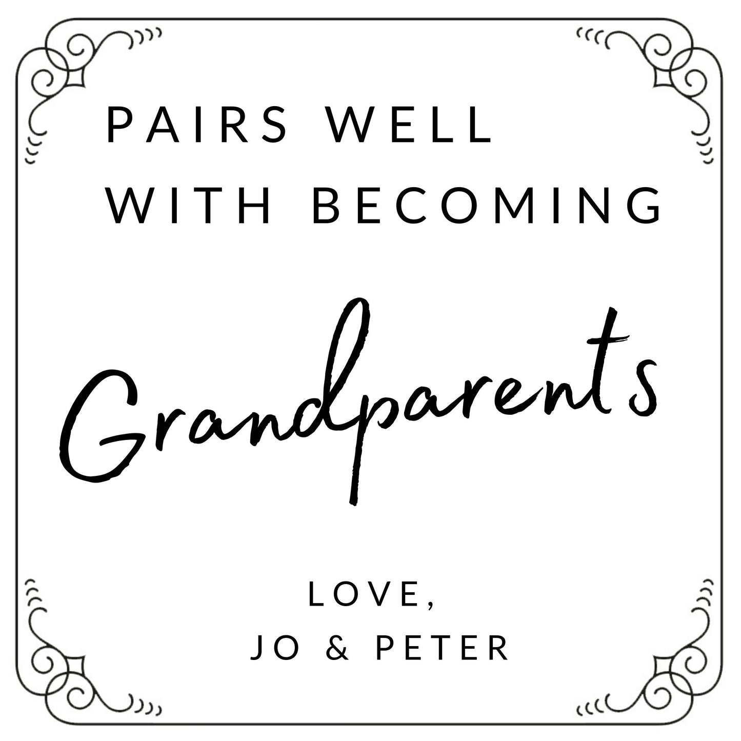 Pairs well with Grandparent custom GIN Label | Gin label gift | personalised gin label | Grandparent gift | Becoming a grandparent