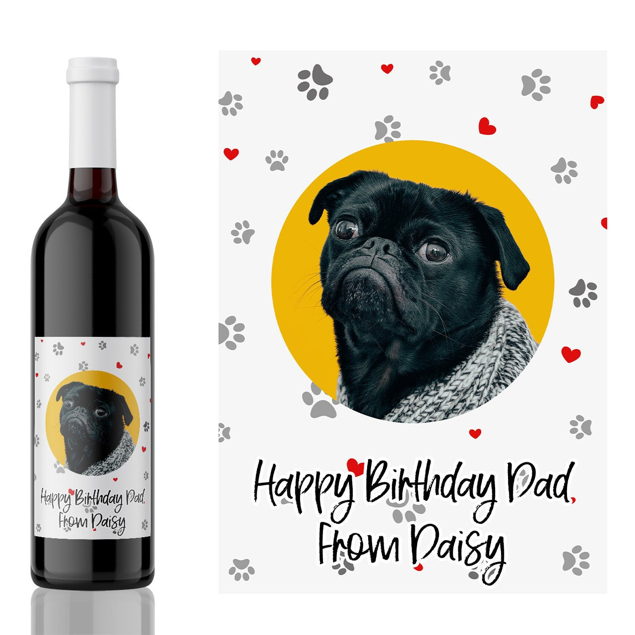 Birthday gift from dog wine label | funny dog dad peronalised photo gift | dog walker thank you gift | pet sitting gift | funny dog mum gift