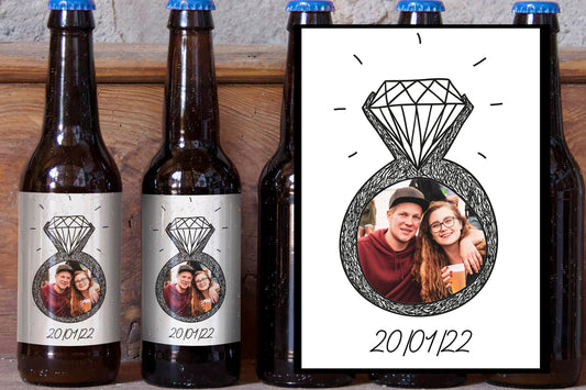 6 x Save the Date Engaged beer labels | Engagement beer Label Gift  | custom beer label | beer label gift | Beer label engagement gift