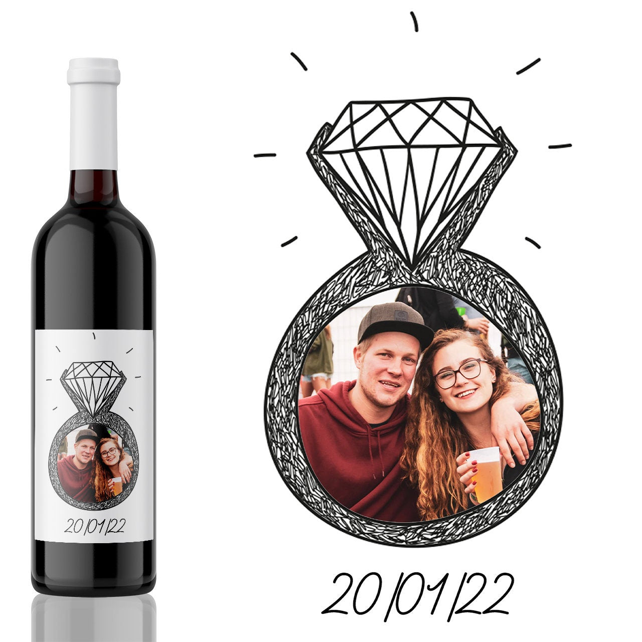 Save the Date Engaged wine labels | Engagement wine Label Gift  | custom wine label | wine label gift | wine label engagement gift