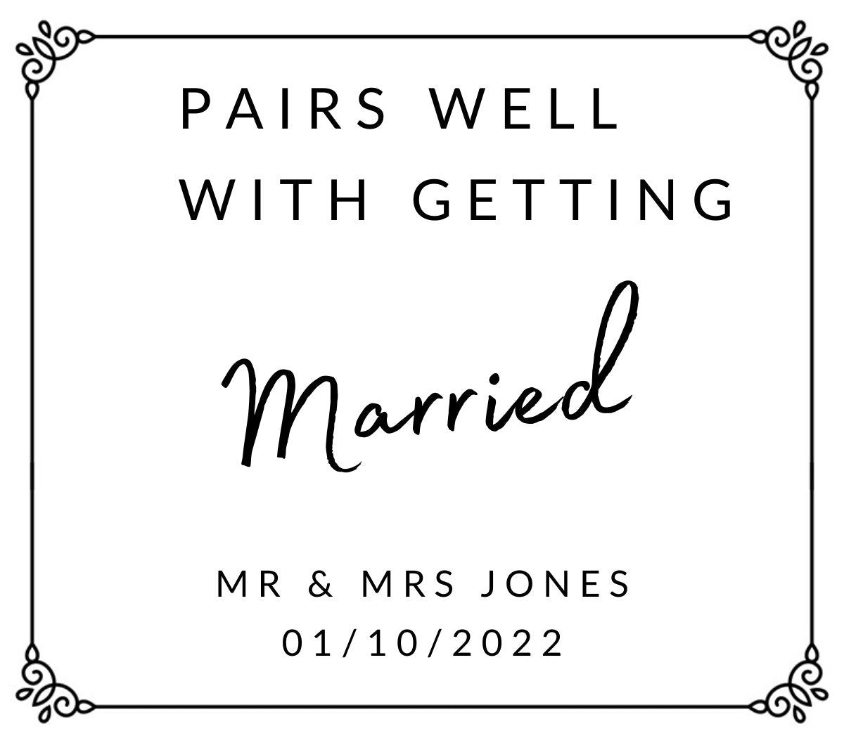 6x Pairs well with Getting Married Beer Label | wedding beer gift | bride to be beer gift | wedding beer gift for him | wedding announcement