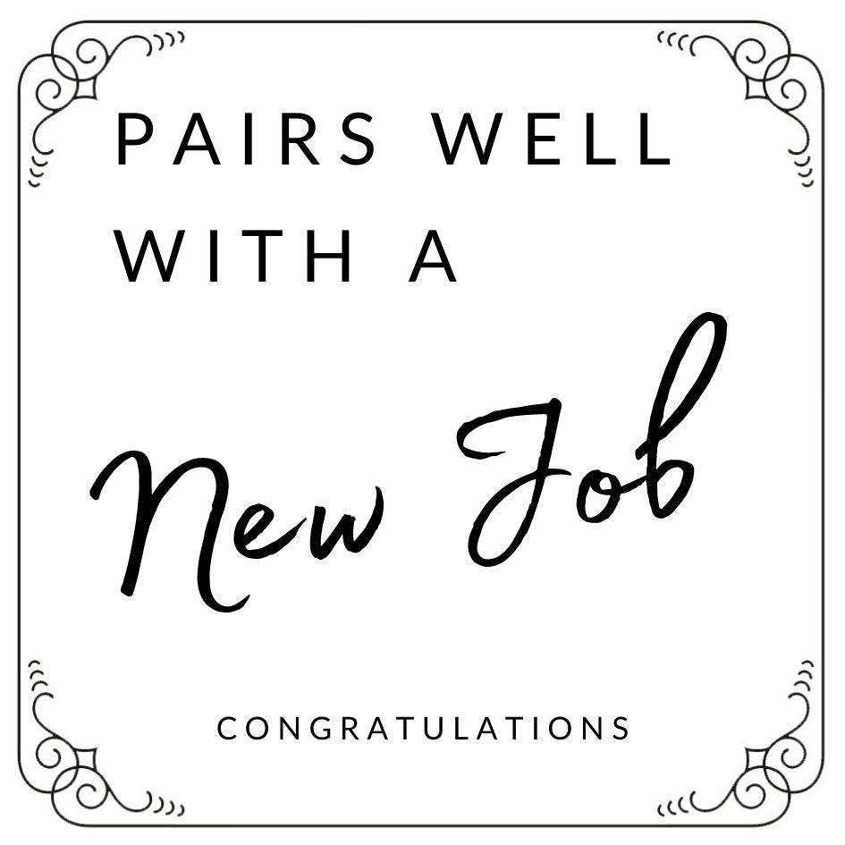 Pairs well with a New Job custom GIN Label | Gin label gift | personalised gin label | New job gift | good luck in your new job |  New Role