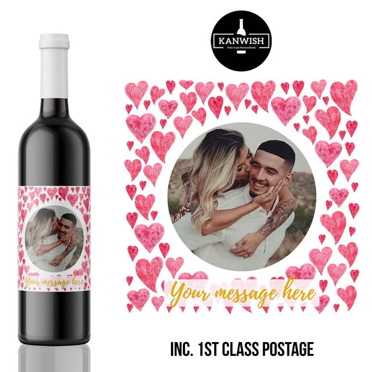 Personalized Custom Photo Valentine's Day Wine Label - A Unique Gift for Your Love |  Valentines Day Wine for him her they