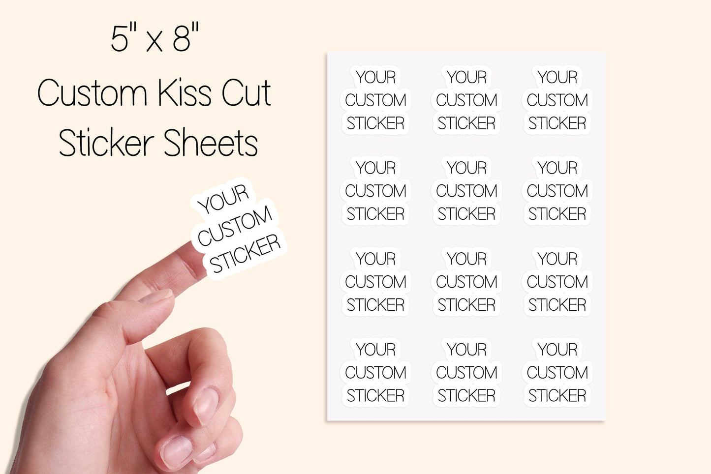 10 x Personalised Sticker Sheets - Design Your Own Custom Sticker Sheets 6" x 4" Kiss Cut to any Shape & low quantity - FREE SHIPPING