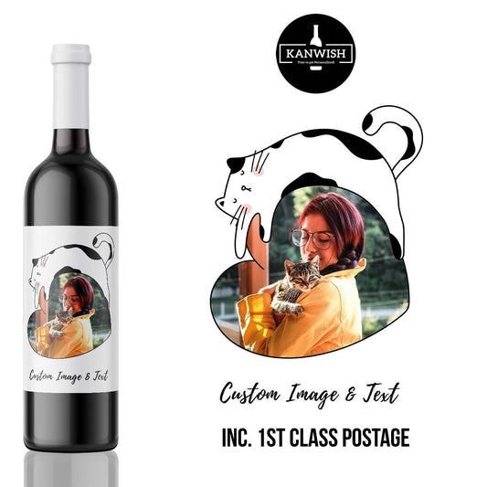 cat sitting thank you gift wine label | cat sitter peronalised photo gift | cat sitting thank you gift | pet sitting gift | cat wine label