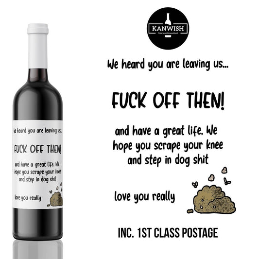 leaving present custom wine label funny leaving gift personalised wine label  Funny New Job Leaving Wine Label Retirement funny gift