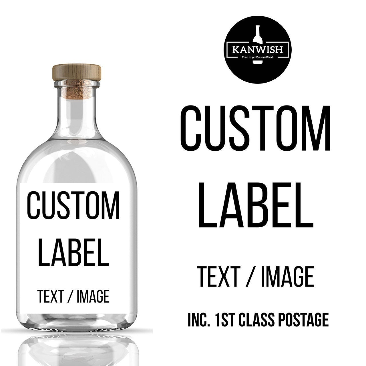 Gin custom photo bottle sticker label personalised for Birthdays, weddings, baby or pregnancy announcement, retirement gift