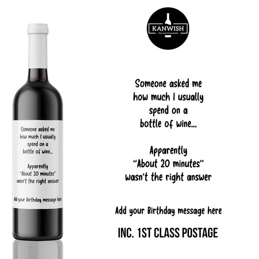 humorous, rude and Edgy custom Wine Label sticker for Birthday | wine gift for brother, sister or best friend | wine lovers gift