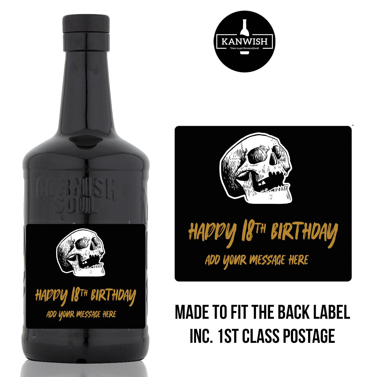 Personalised Birthday Dead mans fingers rum Bottle sticker Label, 18th birthday wine label gift, 21st birthday, wedding rum, retirement rum