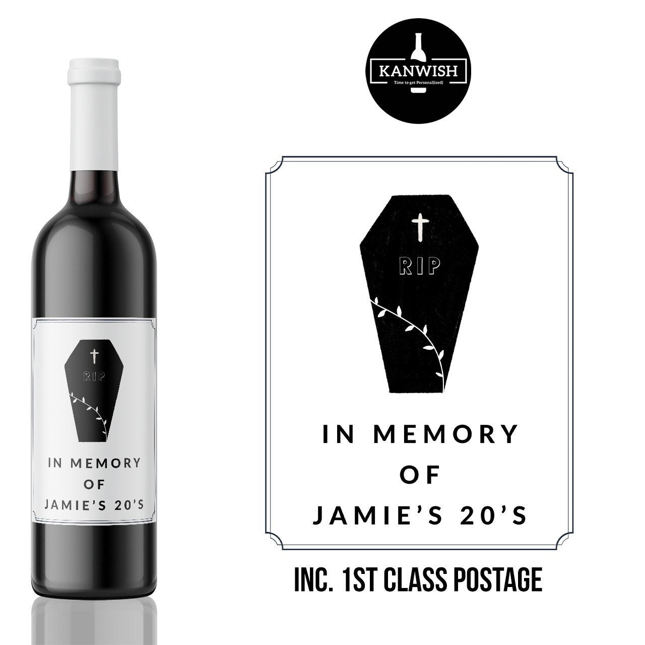 Custom text wine bottle label gift | Perfect for birthday gift | Thank you | Wedding wine label | 18th | 21st|  40th | 50th | 60th