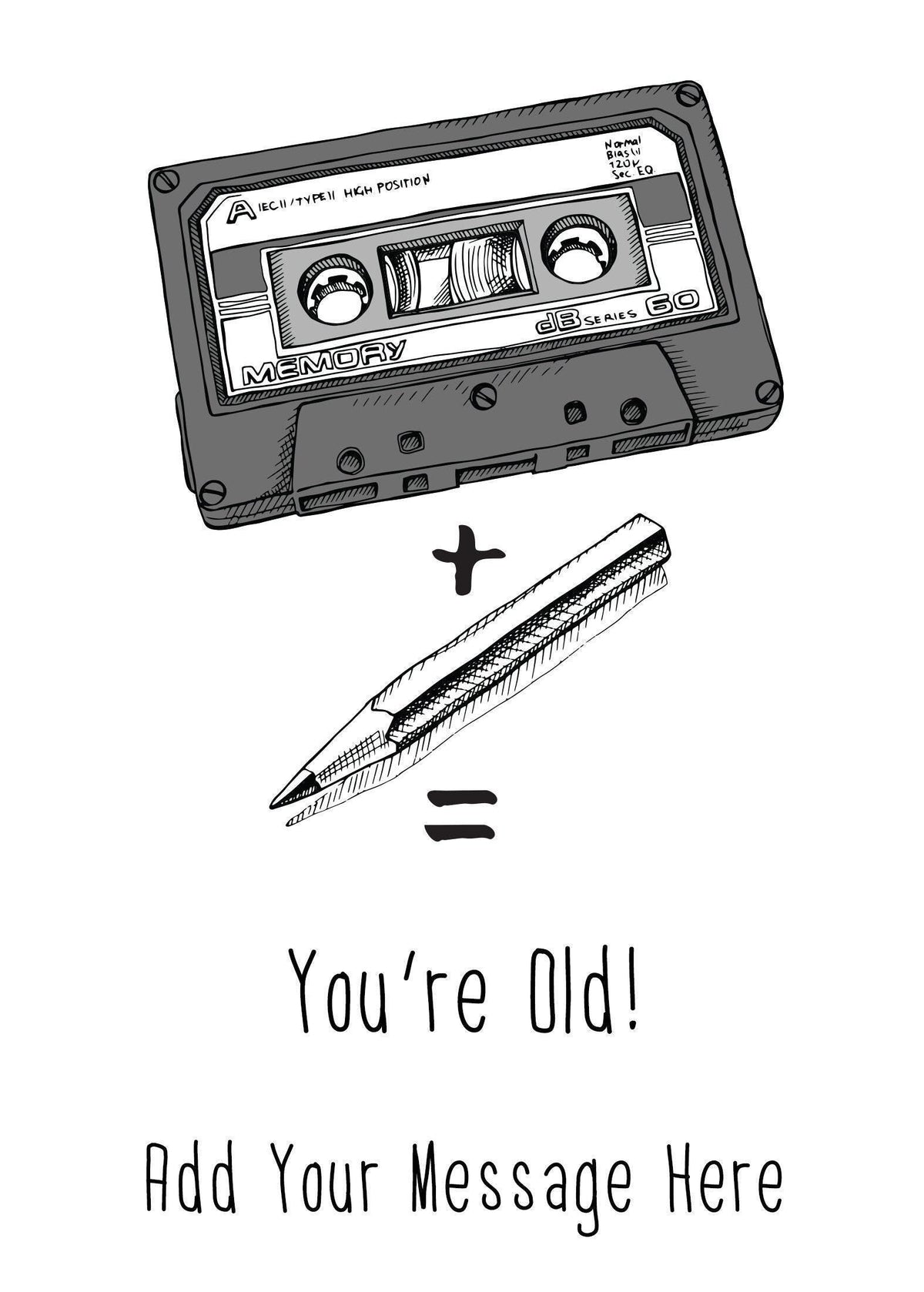 Gen X funny Wine Label | Boomer funny Wine Label | Funny 40th birthday gift | funny 50th personal wine label | Tape and pencil rewind | GenY