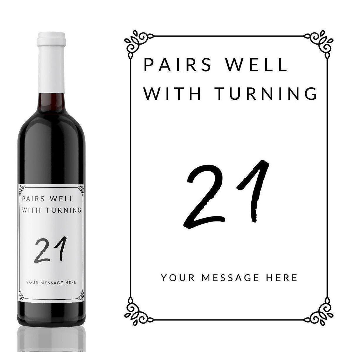 Custom Wine Label: Birthday Design (Photo, Message, Vinyl Sticker)