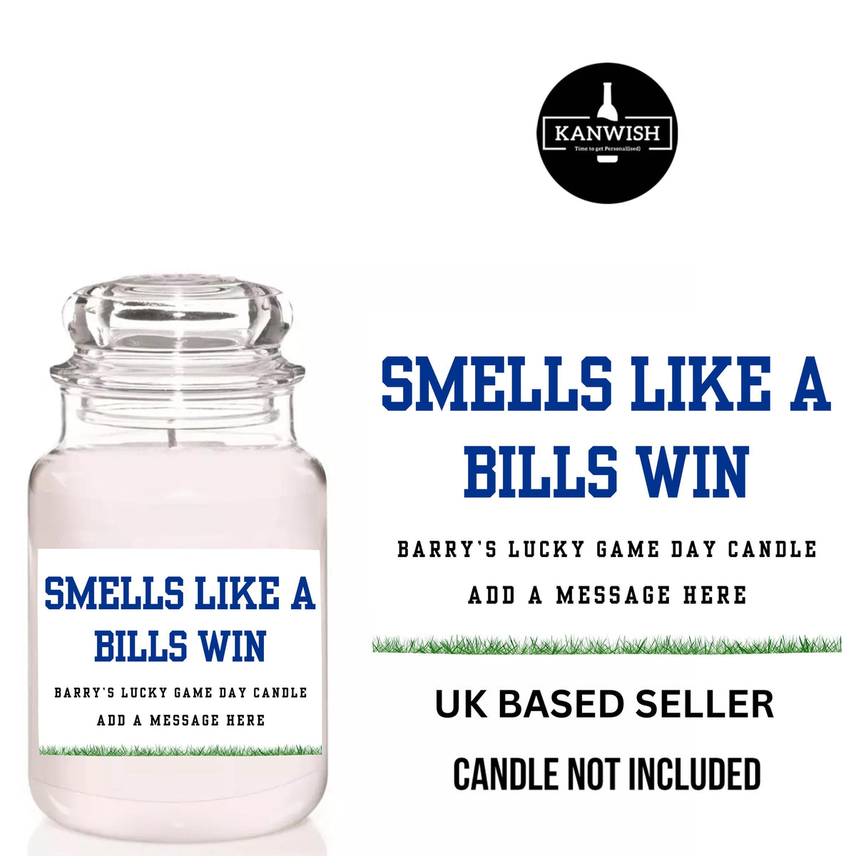a glass jar of smells like a bills win