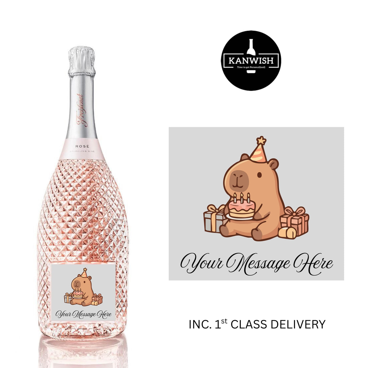 Personalised Birthday Prosecco Bottle Label, 18th birthday wine label gift, 21st birthday wine label gift, custom Prosecco bottle gift