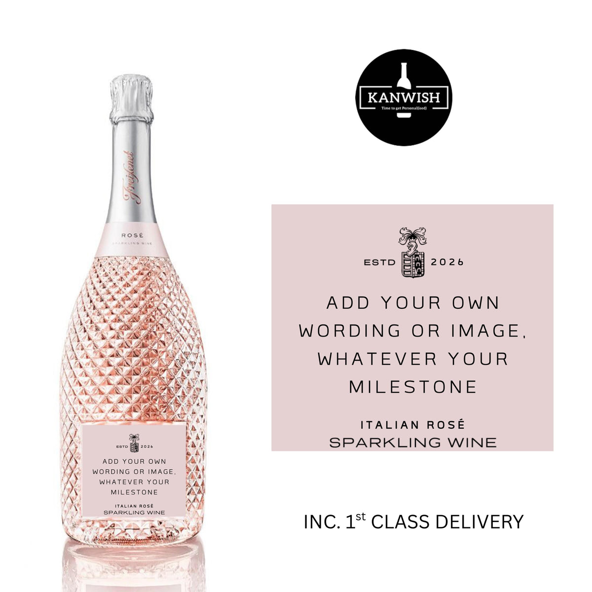 Personalised Birthday Prosecco Bottle Label, 18th birthday wine label gift, 21st birthday wine label gift, custom Prosecco bottle gift