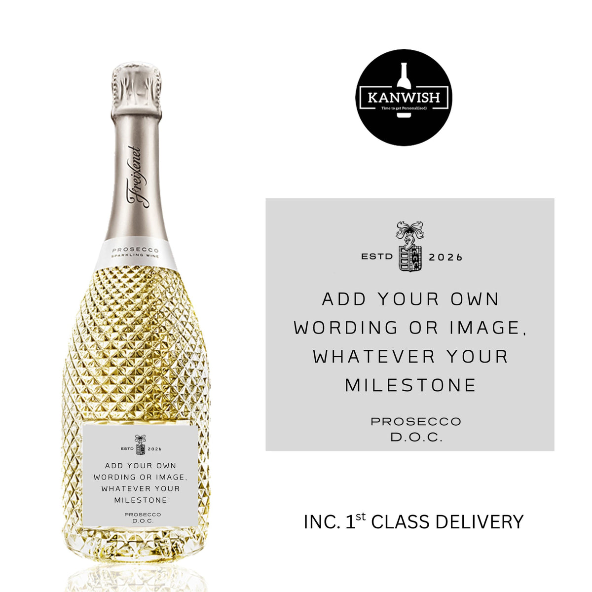 Personalised Birthday Prosecco Bottle Label, 18th birthday wine label gift, 21st birthday wine label gift, custom Prosecco bottle gift